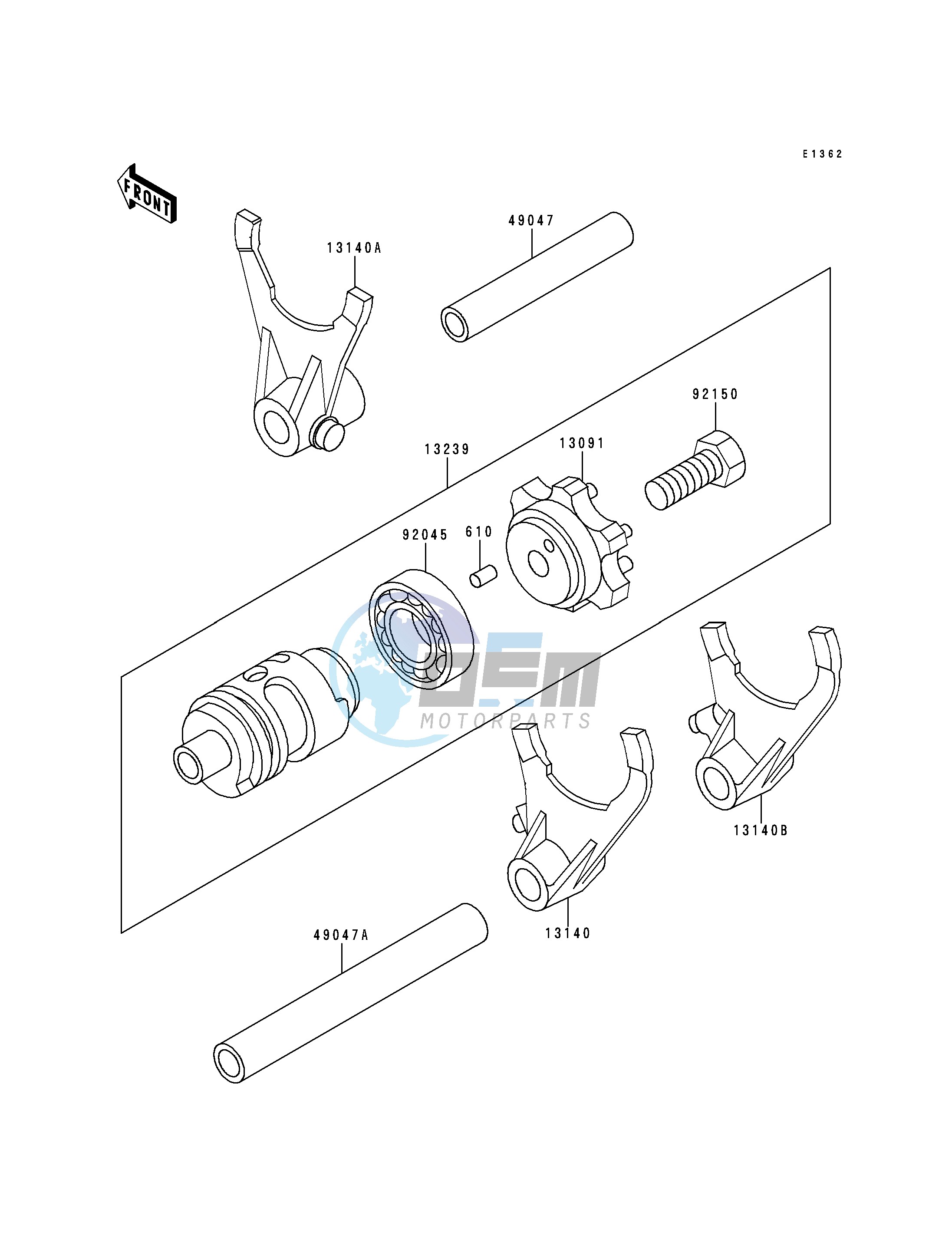 GEAR CHANGE DRUM_SHIFT FORK-- S- -