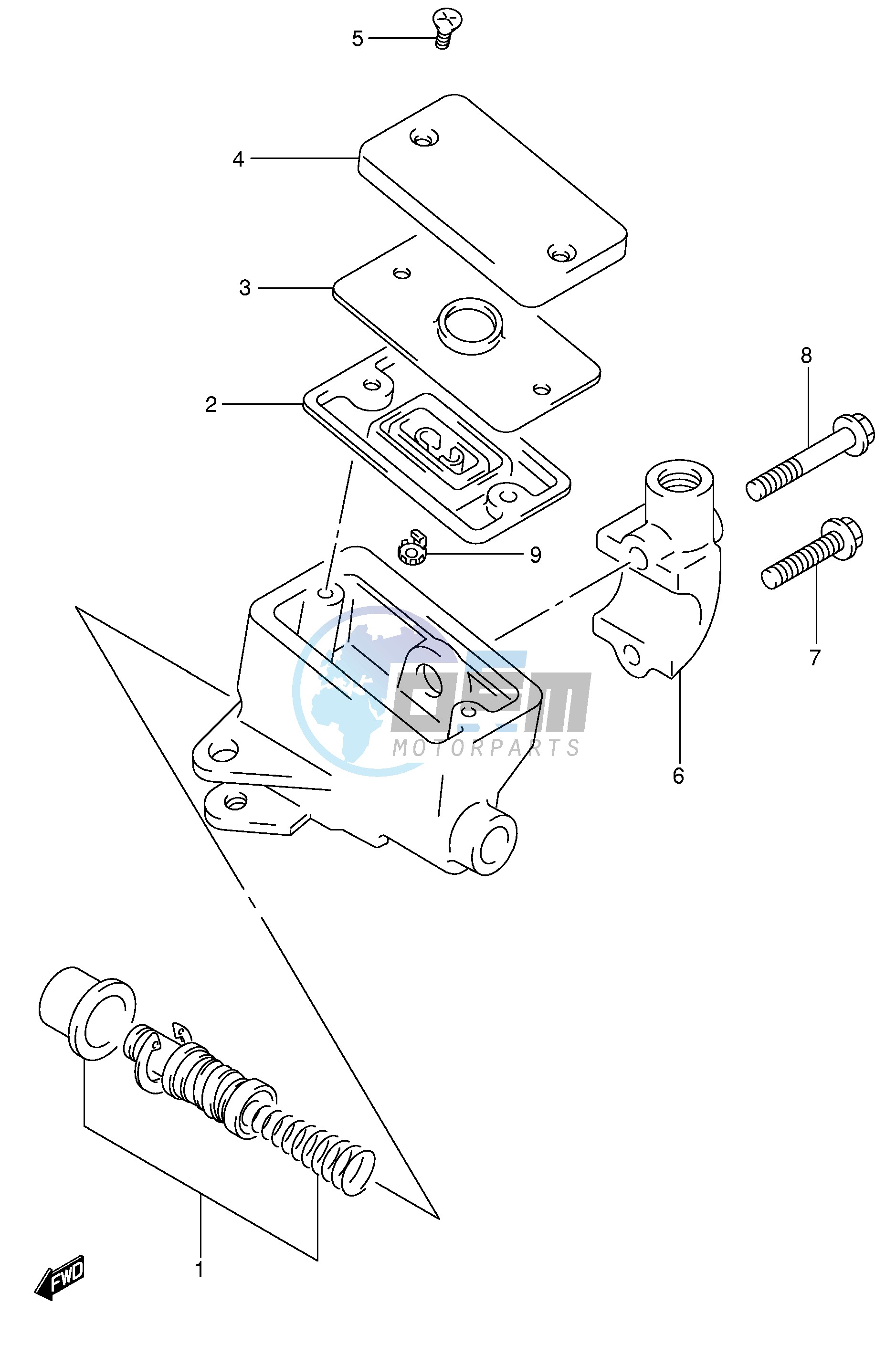 FRONT MASTER CYLINDER (SV650X UX Y UY K1 K2 UK2)