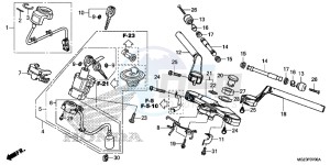 CBR500RD CBR500R UK - (E) drawing HANDLE PIPE/TOP BRIDGE