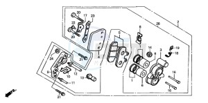 NSR125R drawing FRONT BRAKE CALIPER