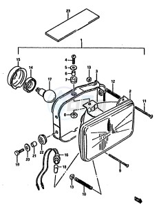 DR125S (F-H-J) drawing HEADLAMP (E2,E4,E15,E18,E21)