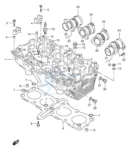 GSX600F (E2) Katana drawing CYLINDER HEAD