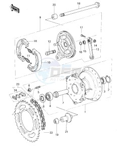 KDX 80 A [KDX80] (A1-A2) [KDX80] drawing REAR HUB_BRAKE_CHAIN