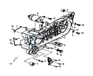 FIDDLE II 50 drawing CRANKCASE COVER LEFT