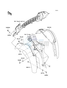 MULE_610_4X4 KAF400AEF EU drawing Front Fender(s)