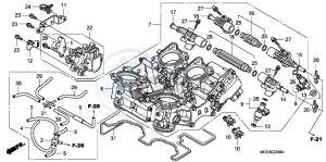 VFR1200FDC VFR1200F Dual Clutch E drawing THROTTLE BODY