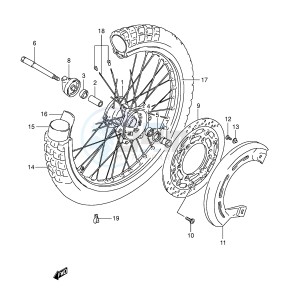 DR800S (E4) drawing FRONT WHEEL