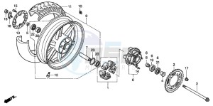 CBR600F3 drawing REAR WHEEL