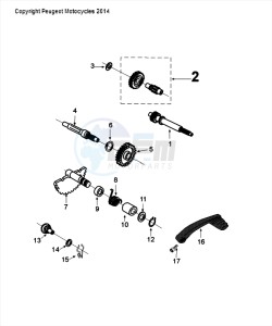 DJANGO 50 4T SPORT drawing GEARBOX AND KICKSTART