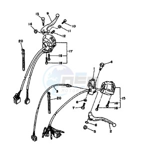 XV DX VIRAGO 535 drawing HANDLE SWITCH – LEVER