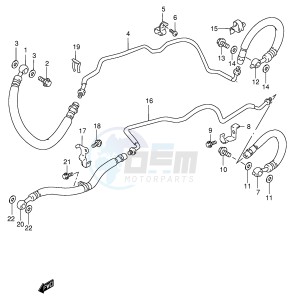 GSF1200 (E2) Bandit drawing FRONT BRAKE PIPE (GSF1200SAV SAW SAX SAY)