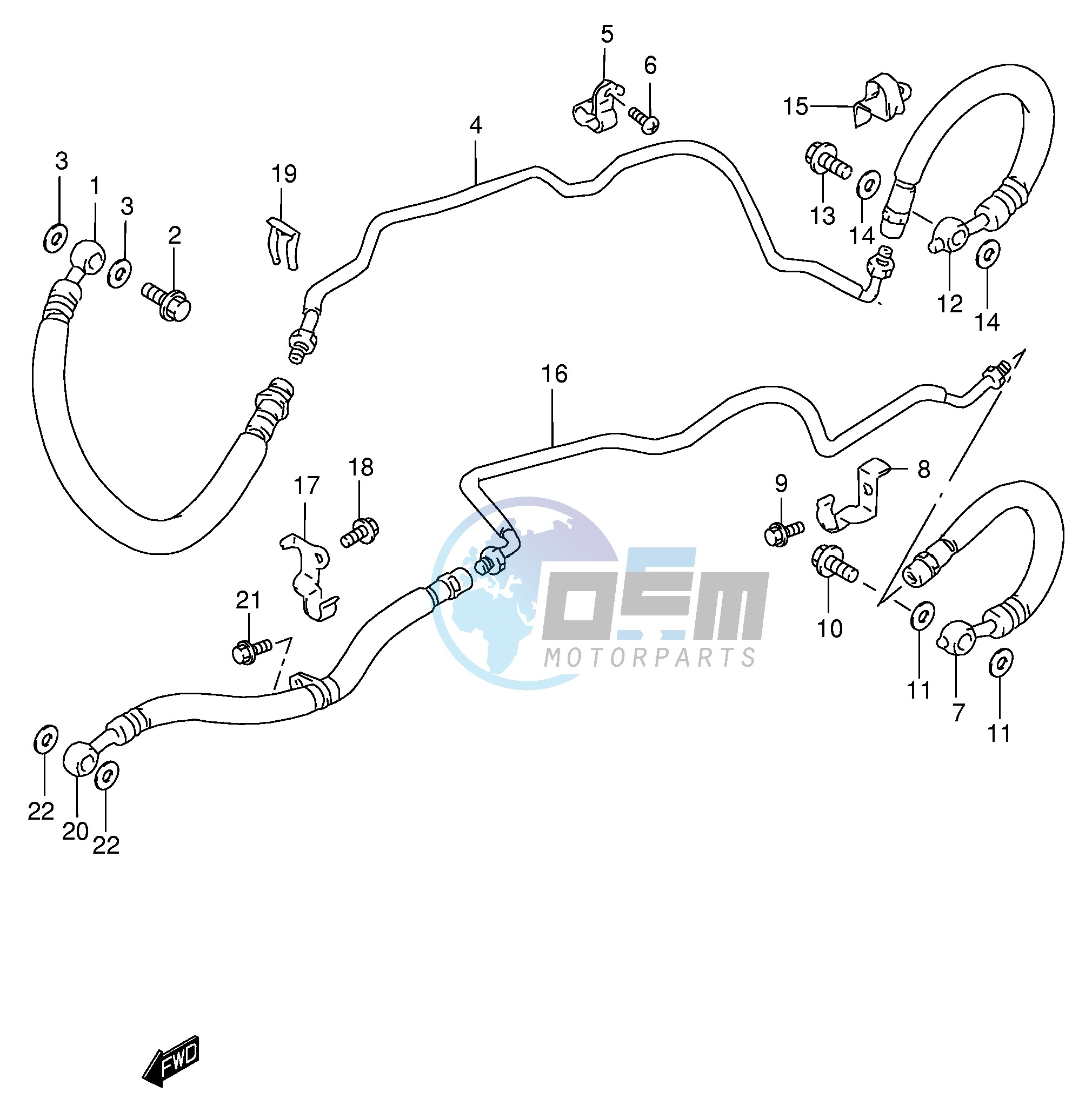 FRONT BRAKE PIPE (GSF1200SAV SAW SAX SAY)