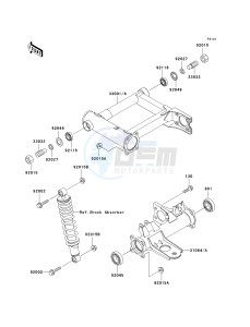 KVF 400 A [PRAIRIE 400 4X4] (A2) [PRAIRIE 400 4X4] drawing SWINGARM