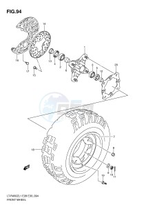 LT-R450 (E28-E33) drawing FRONT WHEEL (LT-R450L1 E28)