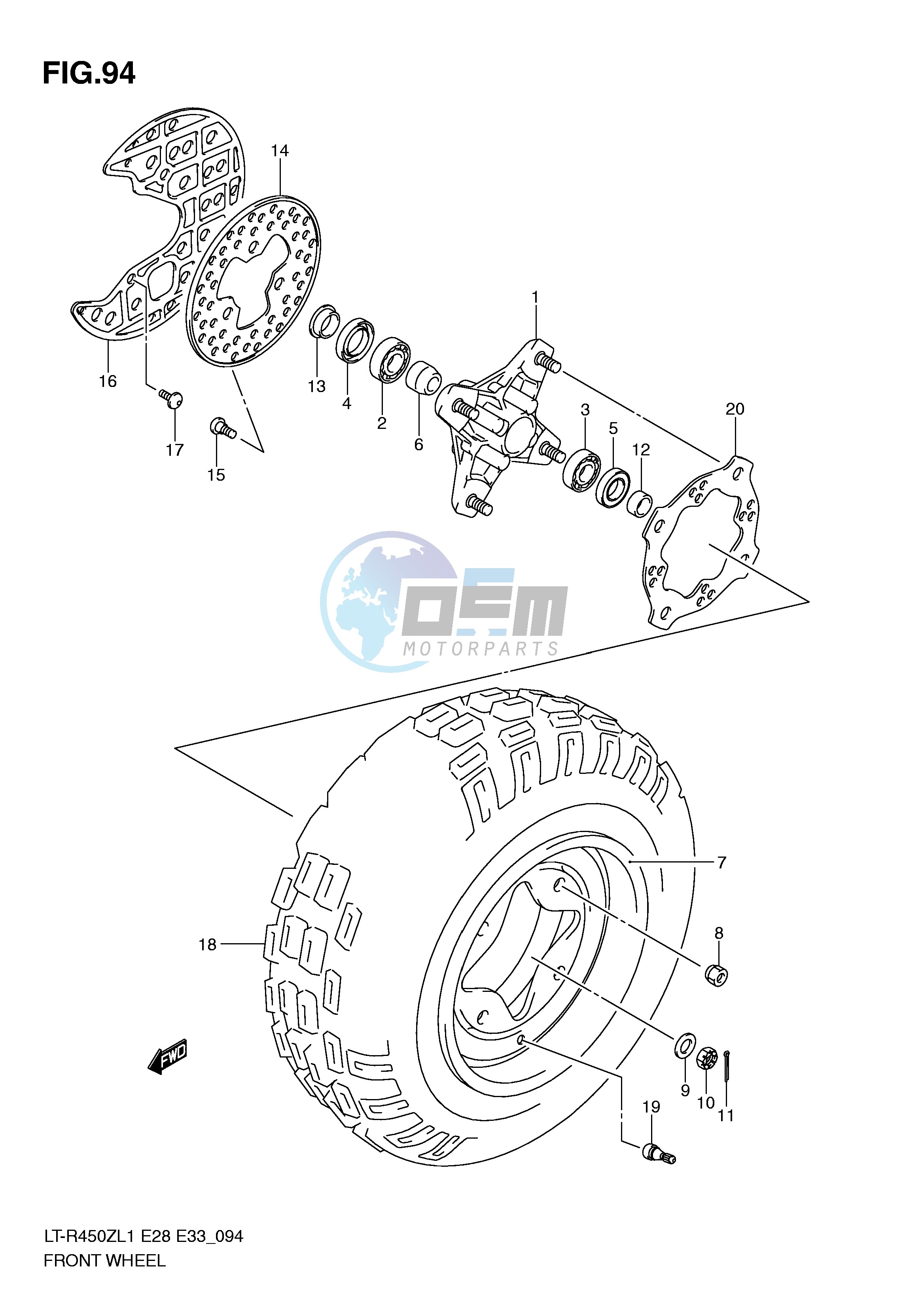 FRONT WHEEL (LT-R450L1 E28)