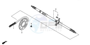 TRX200D FOURTRAX 200 drawing REAR WHEEL AXLE