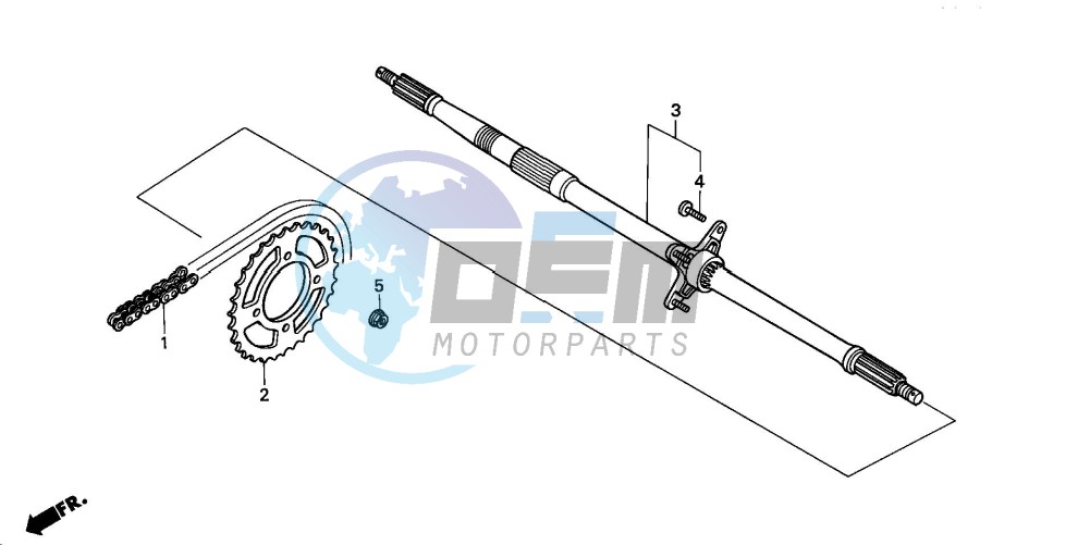 REAR WHEEL AXLE