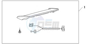 GL18009 SI / AB NAV - (SI / AB NAV) drawing REAR SPOILER HONTEREY BLUE METALLIC