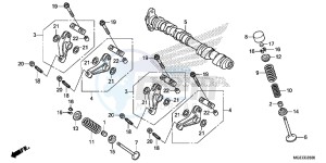 VFR1200FDF VFR1200F Dual Clutch E drawing CAMSHAFT/ VALVE ( FRONT)