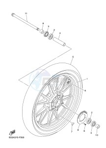 XVS950CUD-A XV950 ABS XV950 R-SPEC (BS58) drawing FRONT WHEEL