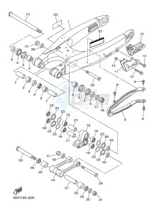 YZ250FX (B292 B293 B294 B294 B295) drawing REAR ARM