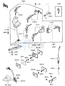 ZX 600 A [NINJA 600] (A3) [NINJA 600] drawing IGNITION SWITCH_LOCKS_REFLECTORS