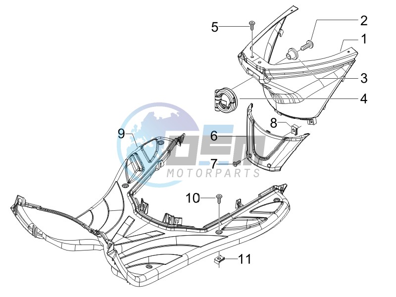 Central cover - Footrests