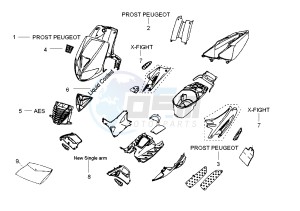 X–FIGHT - 50 cc drawing GRAPHIC SET X-FIGHT NGP (PROST)