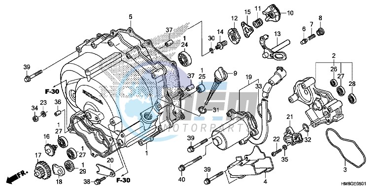 FRONT CRANKCASE COVER (TRX250TE)