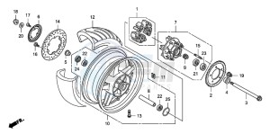 CB1300S CB1300SUPER FOUR drawing REAR WHEEL