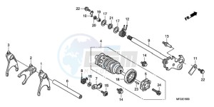 CB600FA Europe Direct - (ED / 25K) drawing GEARSHIFT DRUM