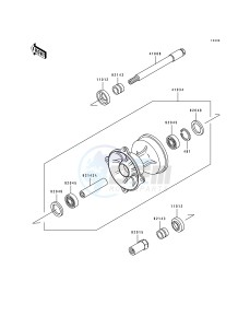 KX 125 H [KX125] (H1-H2) [KX125] drawing FRONT HUB