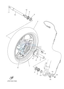 XP500 TMAX T-MAX 530 (2PW1) drawing FRONT WHEEL