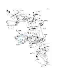 ZX 1400 A [NINJA ZX-14] (A6F-A7FA) A6F drawing REAR FENDER-- S- -