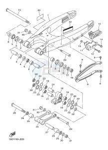 YZ250F (1SM1 1SM2 1SM3 1SM4) drawing REAR ARM