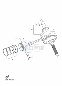 YFM90R (BD3F) drawing CRANKSHAFT & PISTON