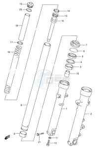 GSF250V (E24) Bandit drawing FRONT FORK DAMPER