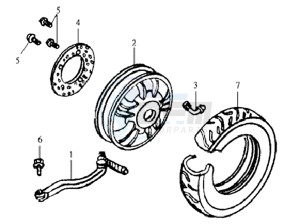 JOYRIDE 125 drawing REAR WHEEL / KICK STARTER