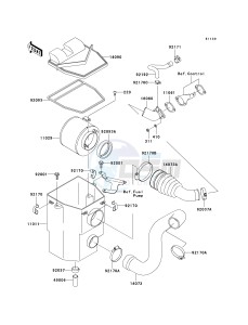 KAF400 A [MULE 610 4X4] (A1) A1 drawing AIR CLEANER