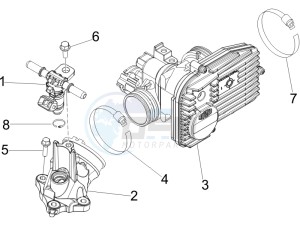 GTS 250 UK drawing Throttle body - Injector - Union pipe