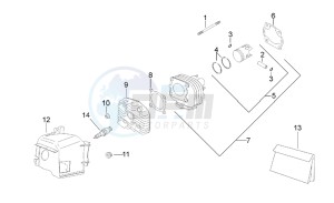 Scarabeo 50 2t (eng. Minarelli) drawing Cilinder head