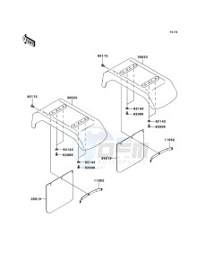 MULE 3010 DIESEL 4x4 KAF950D8F EU drawing Rear Fender(s)