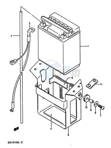 GSX-R1100 (K-L) drawing BATTERY