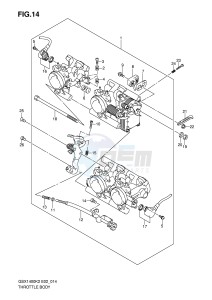 GSX1400 (E2) drawing THROTTLE BODY (MODEL K2)