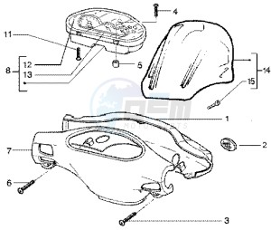 Runner 50 SP drawing Speedometers Kms. - handlebar cover