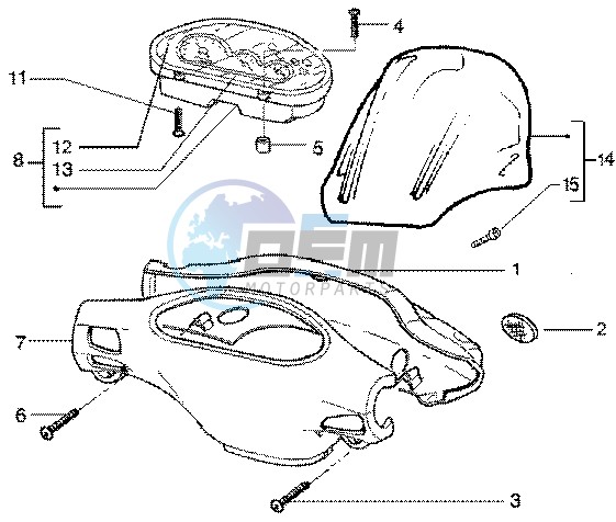 Speedometers Kms. - handlebar cover