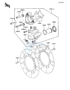 KZ 750 E (E2-E3) drawing FRONT BRAKE -- 81 -82 KZ750-E2_E3- -