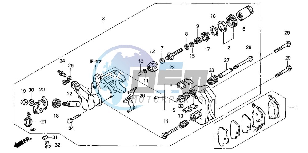 REAR BRAKE CALIPER