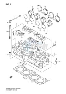 GSX650F (E3-E28) Katana drawing CYLINDER HEAD