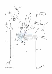 MT-125 ABS MT125-A (BR37) drawing STEERING HANDLE & CABLE